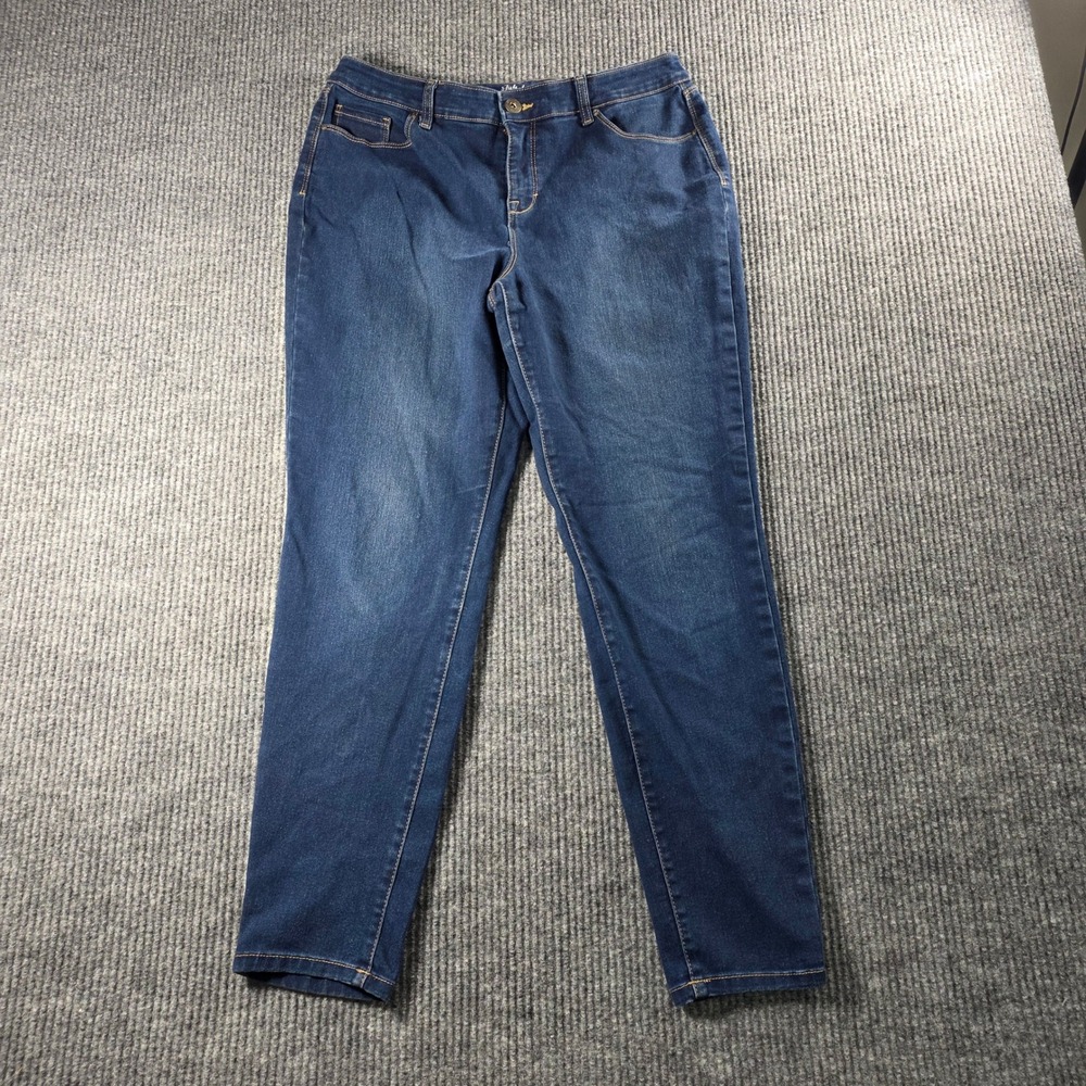 Style & Co Womens Curvy Skinny Leg Jeans Dark Wash Blue Denim Size 12